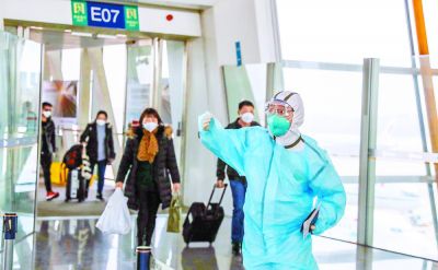 首都机场一客一消毒 